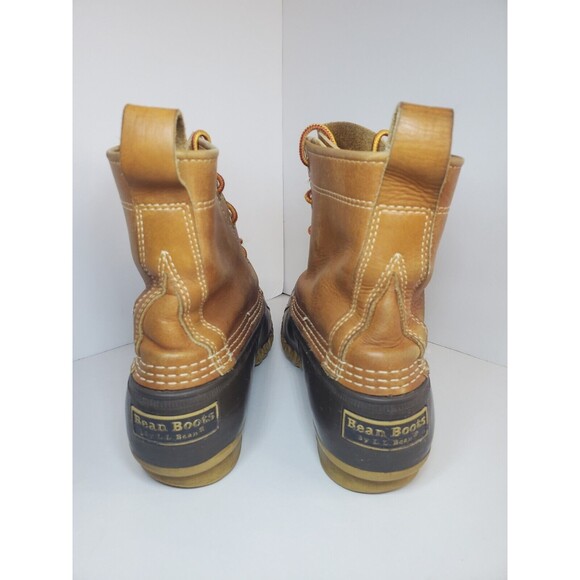LL Bean Boots Mens 8" Size 10 M Unlined Hunting Duck Brown Leather Lace Up - Picture 5 of 8